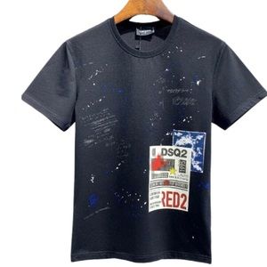 Men's Dsquared2 T-shirt Distressed Phantom Turtle Paris